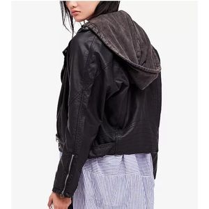 Free People Faux-Leather Moto Jacket